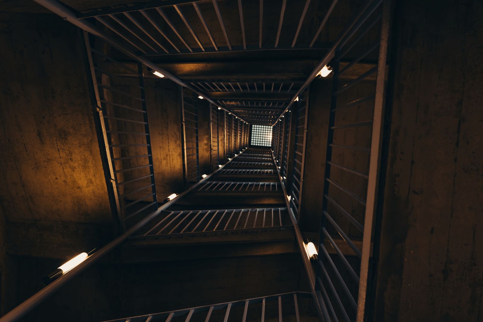 Dim staircase in an apartment building