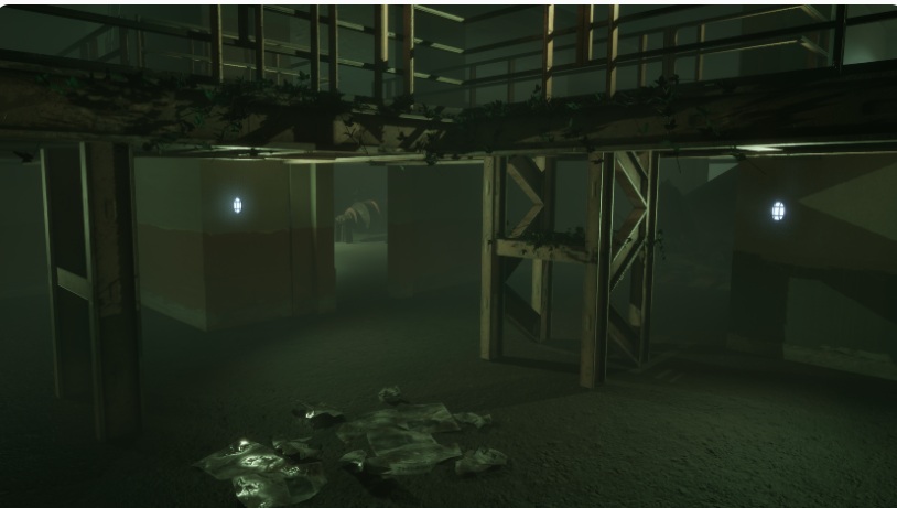 Abandoned industrial factory interior